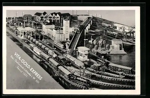 AK Gehlenbeck /Lübbecke i. W., Modellbau-Anlage vom Vita-Gold-Express, Eisenbahn