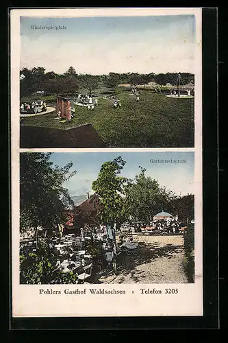 AK Waldsachsen / Meerane, Pohlers Gasthof, Kinderspielplatz