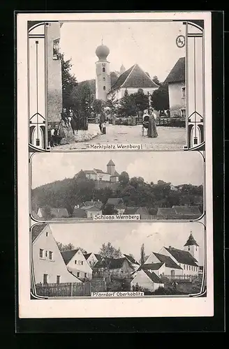 AK Wernberg, Marktplatz, Schloss, Pfarrdorf Oberköblitz