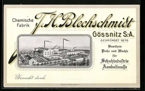 AK Gössnitz i. S.-A., Chemische Fabrik Blechschmidt