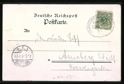 Lithographie Mainz, Gutenberg-Feier 1900, Strassenpartie mit Umzugswagen, Denkmal