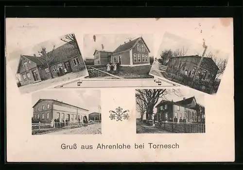 AK Ahrenlohe b. Tornesch, Ortspartien mit Einheimischen