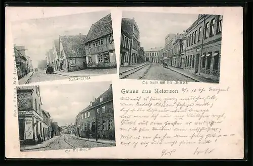 AK Uetersen, Kuhlenstrasse, Gr. Wulfhagen, Gr. Sand mit Meierei