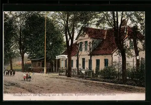 AK Buxtehude, Eyendorf-Moor mit Gastwirtschaft Zur Erholung von J.Benecke