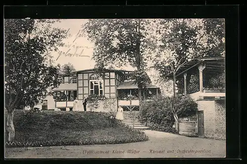 AK Teupitz, Kleine Mühle mit Kursaal und Orchesterpavillon