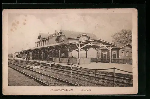 AK Wermelskirchen, Bahnhof mit Bahnschienen und Bahnsteig