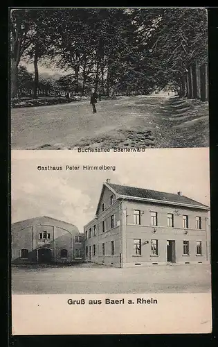 AK Baerl a. Rhein, Gasthaus Peter Himmelberg, Buchenallee Baerterwald