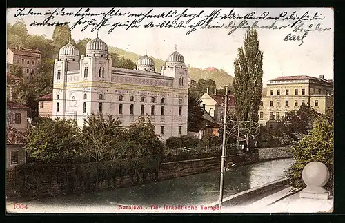 AK Sarajevo, Der Israelitische Tempel, Synagoge