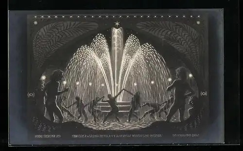 Künstler-AK Fidus: Elfen umtanzen die strahlende Quell