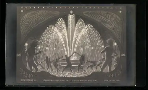 Künstler-AK Fidus: Nackte Frauen tanzen um den strahlenden Quell