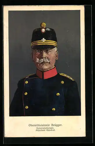 AK Heerführer Oberstdivisionär Brügger in Uniform