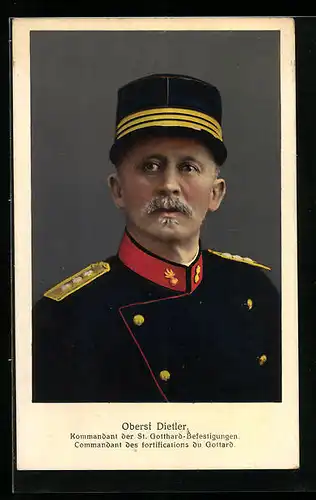 AK Heerführer Oberst Dietler in Uniform