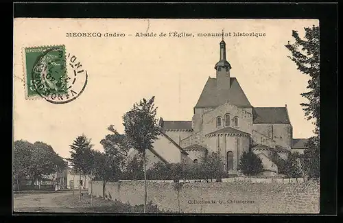 AK Meobecq, Abside de l`Eglise, monument historique