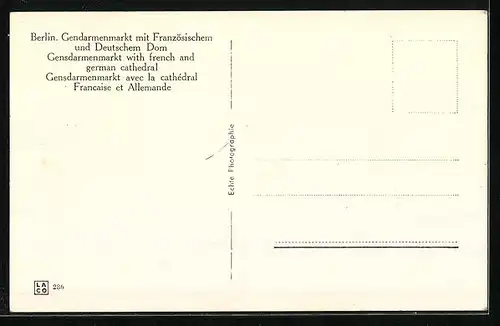 AK Berlin, Gendarmenmarkt mit Französischem und Deutschem Dom