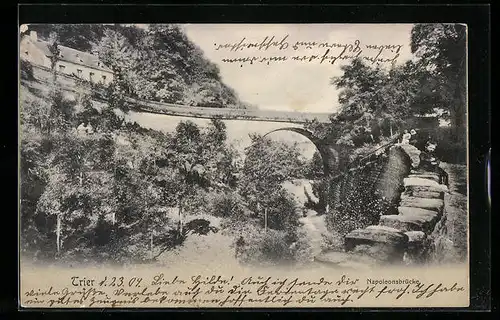 AK Trier, Blick auf die Napoleonsbrücke