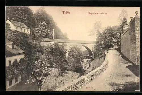AK Trier, Napoleonsbrücke im Sonnenlicht