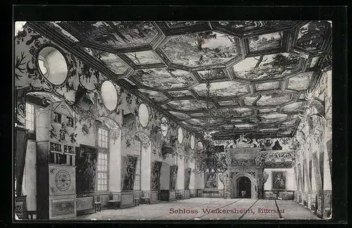 AK Weikersheim, Innenansicht Rittersaal im Schloss