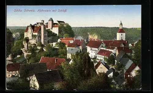 AK Hohnstein /Sächs. Schweiz, Ortspartie mit Schloss