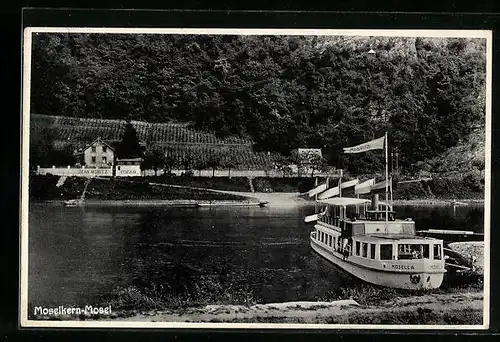 AK Moselkern /Mosel, Gasthaus Moselheim mit Fähre Mosella