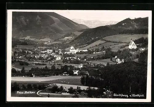 AK Kirchberg a. Wechsel, Ortsansicht mit Bergen