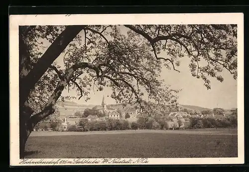 AK Hochwolkersdorf, Ortsansicht mit Kirche