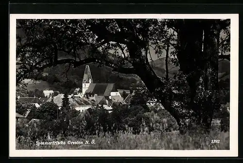AK Gresten, Teilansicht mit Kirche