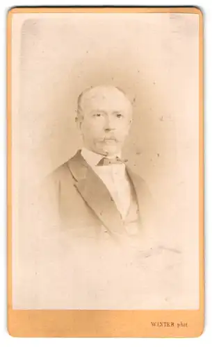 Fotografie M. L. Winter, Prag, Älterer Herr im Anzug mit Schnauzbart
