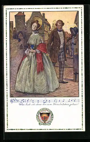 Künstler-AK Karl Friedrich Gsur: Deutscher Schulverein Nr. 40: Frau ignoriert Mann