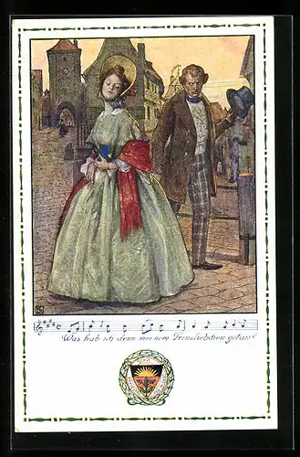 Künstler-AK Karl Friedrich Gsur: Deutscher Schulverein Nr. 40: Frau ignoriert Mann