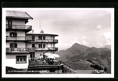 AK Kitzbühel, Hotel Ehrenbachhöhe mit Kitzbüheler Horn