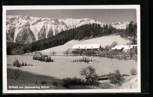 AK Orthof am Semmering, Ortsansicht im Winter