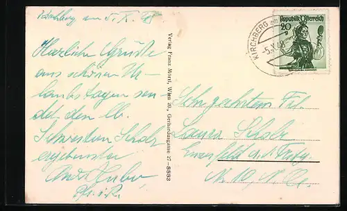 AK Kirchberg a. Wechsel, Ortsansicht mit St. Wolfgangskirche