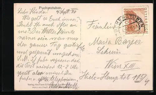 AK Puchenstuben, Totalansicht der Ortschaft