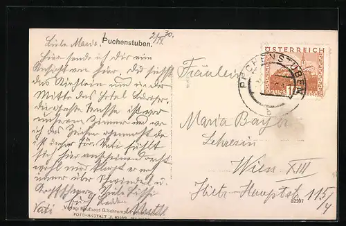 AK Puchenstuben, Totalansicht der Ortschaft