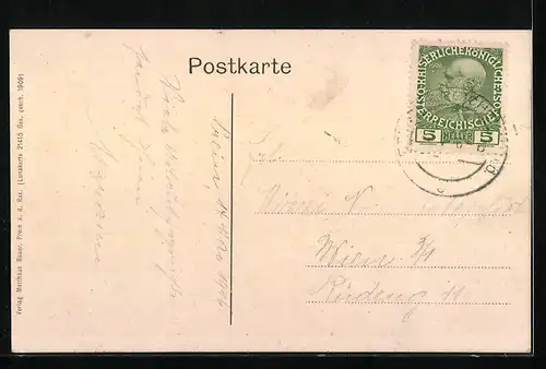 AK Prein, Ortsansicht aus der Vogelschau, glänzend