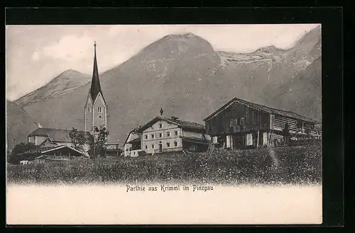 AK Krimml /Pinzgau, Ort mit Bergblick