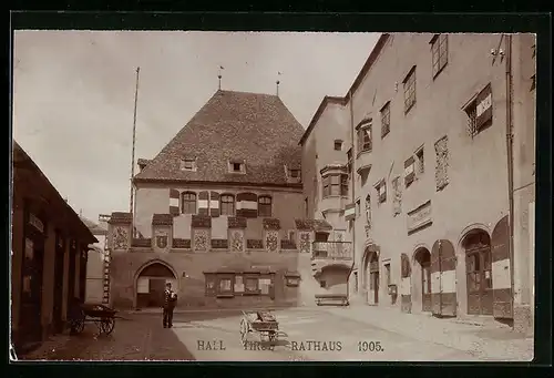 AK Hall, Rathaus mit Karren