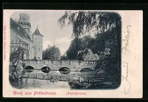AK Pottenbrunn, Blick auf die Schlossbrücke