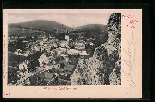 AK Pottenstein, Blick vom Kalkkopf aus