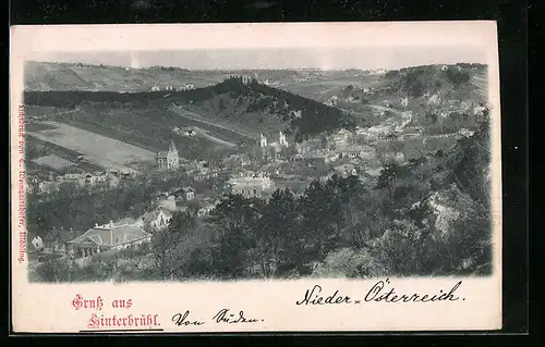 AK Hinterbrühl, Ort aus der Vogelschau