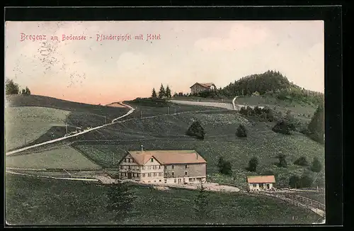 AK Bregenz /Bodensee, Pfändergipfel mit Hotel