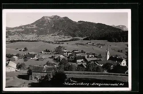 AK Schwarzenberg /Bregenzer Wald, Panorama mit Bergblick