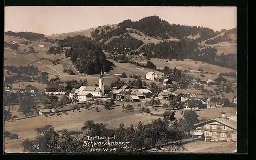 AK Schwarzenberg, Ort vom Flugzeug aus