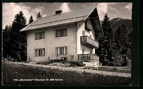 AK Kötschach, Blick auf die Villa Marienheim