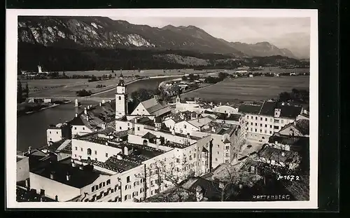 AK Rattenberg, Ortsansicht mit Bergblick