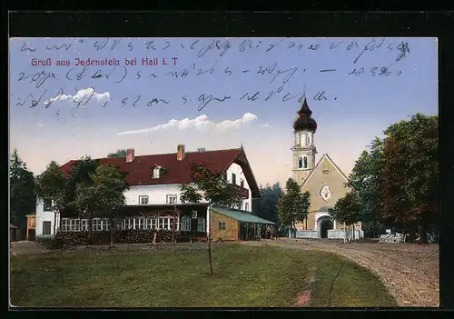 AK Judenstein bei Hall, Blick auf die Kirche