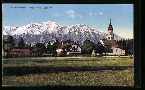 AK Judenstein, Ortspartie mit Kirche