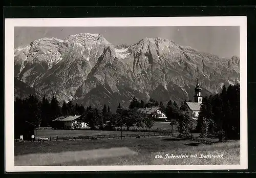 AK Judenstein, Ortspartie mit Kirche und Bettelwurf