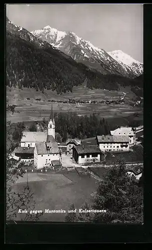 AK Kals, Ortspartie mit Kirche gegen Muntanitz und Kalsertauern