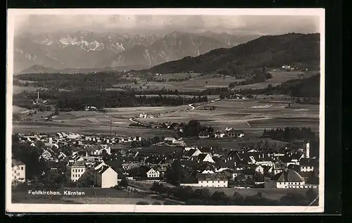 AK Feldkirchen, Ortsansicht mit Blick ins Land